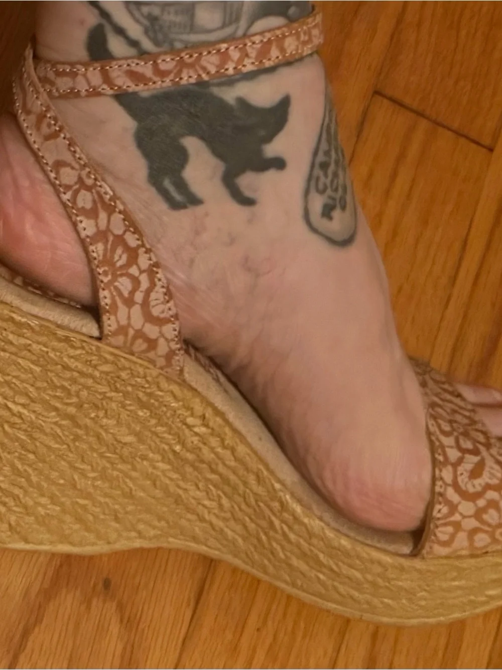 Women's Tan Espadrille Wedge Sandals - Stylish Ankle Strap